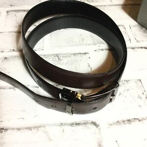 Men’s leather brown black reversible belt‎